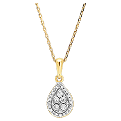 Colgante Origine - Destello Gota - oro blanco y amarillo 9 quilates y diamantes