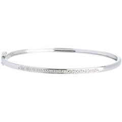Bracelet Jonc or blanc 18 carats Diorama barrette diamants - 11 diamants