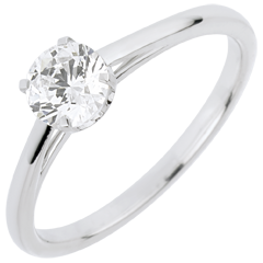 Anello Solitario - Purezza preziosa - Oro bianco - 18 carati - Diamante - 0.50 carati