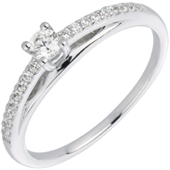 Bague solitaire diamant Avalon or blanc 18 carats
