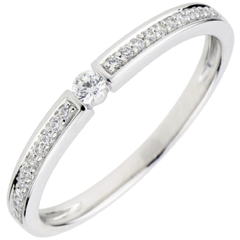 Anello Solitario Ultima - Oro bianco - 9 carati - 23 Diamanti - 0.14 carati