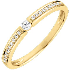Anello Solitario Ultima - Oro giallo- 9 carati - 23 Diamanti - 0.14 carati
