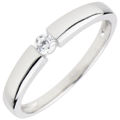 Bague Solitaire Trésor 0.1 carats - or blanc 18 carats