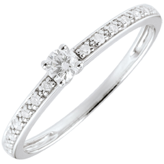 Bague Solitaire Boréale - 0.09 carat - or blanc 18 carats