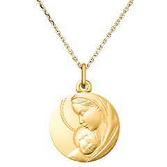 Medaglia Madre e Bambino Sacro – Oro Giallo 18 Carati