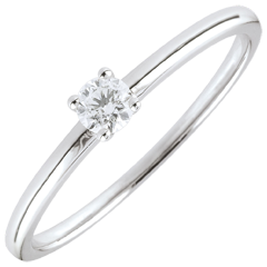 Bague de Fiançailles Or Blanc Solitaire Oui - 0.1 carat - or blanc 18 carats
