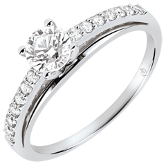 Bague de Fiançailles - Avalon - diamant 0.4 carat - or blanc 18 carats