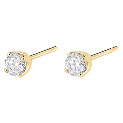 Orecchini diamanti di laboratorio- punto luce - Oro giallo - 18 carati - 2 Diamanti