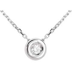 Collana Punto luce - Calice - Oro bianco - 18 carati - Diamante 
