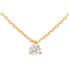 Collier solitaire or jaune 18 carats (TGM) - 0.305 carat