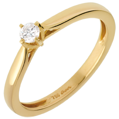 Solitaire Allure - diamant 0.11 carat - or jaune 18 carats