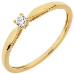 Bague Solitaire Roseau - diamant 0.07 carat - or jaune 18 carats