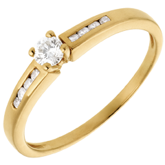 Solitaire Octave or jaune 18 carats - diamant 0.16 carats