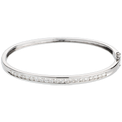 Jonc Constellation - Astrale - 1 rang de diamants - 1.24 carat - 21 diamants - or blanc 18 carats