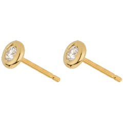 Boucles d'oreilles Poupée Solitaire or jaune 18 carats