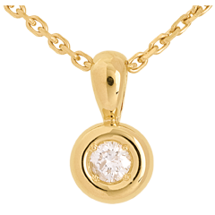 Ciondolo Punto luce - Calice - Oro giallo - 18 carati - Diamante - 0.14 carati