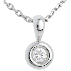Pendentif Calice diamant belière - 0.14 carat - or blanc 18 carats