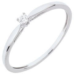 Bague Solitaire Roseau - 0.04 carat - or blanc 18 carats