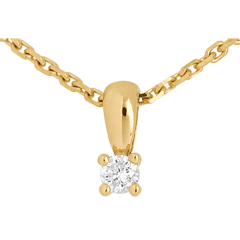 Pendentif diamant belière or jaune 18 carats - 0.11 carat