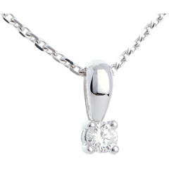 Pendentif diamant belière or blanc 18 carats - 0.2 carat