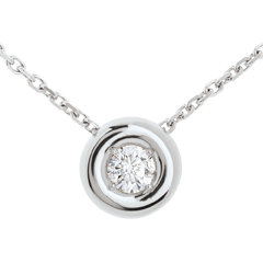 Collana Punto luce diamante - Calice - Oro bianco - 18 carati - Diamante
