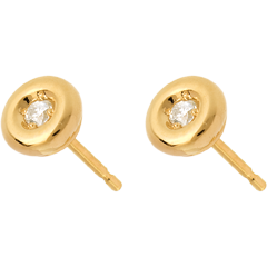 Boucles d'oreilles calice diamant - puce or jaune 18 carats