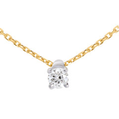 Collier solitaire or jaune 18 carats - 0.11 carat