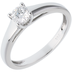 L'essentiel d'un solitaire blanc - 0.34 carats - or blanc 18 carats