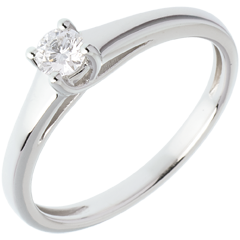 Solitario l'Essenziale - Oro bianco - 18 carati - Diamante - 0.19 carati