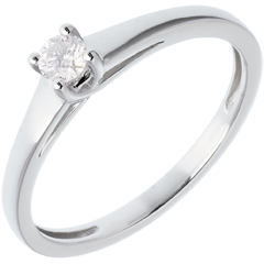L'essentiel d'un solitaire or blanc 18 carats - 0.13 carat