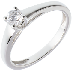 L'essentiel d'un solitaire or blanc 18 carats - 0.25 carat