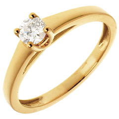 L'essentiel d'un solitaire or jaune 18 carats - 0.25 carat