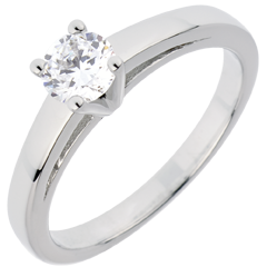 Bague Solitaire Nuptiane - or blanc 18 carats