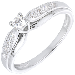 Bague Solitaire Diamant Salma or blanc 18 carats - diamant 0.13 carat
