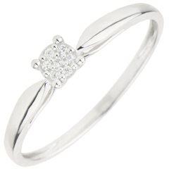 Bague Solitaire Myriade d'étoiles - 0.04 carat - or blanc 18 carats
