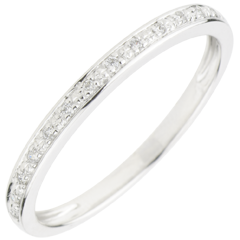 Alliance Eclats de diamant - or blanc 18 carats et diamant - demi-tour