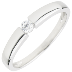 Bague Solitaire Trésor 0.1 carats - or blanc 9 carats