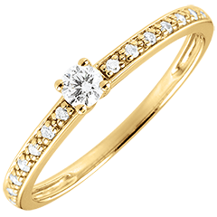 Bague de Fiançailles Or Jaune Solitaire diamant Boréale - 0.09 carat - or blanc 9 carats