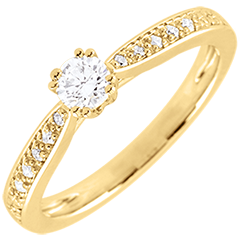 Bague solitaire Garlane 8 griffes - 0.19 carat - or jaune 18 carats