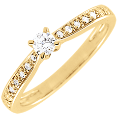 Bague solitaire Garlane 4 griffes - 0.10 carat - or jaune 9 carats
