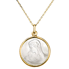 Médaille Amour Maternel – Or Jaune 18 carats et Nacre
