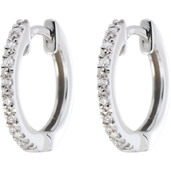 Semi-paved hoops white gold - 16diamonds