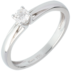 Solitaire Edelweiss - 0.21 carats - or blanc 18 carats