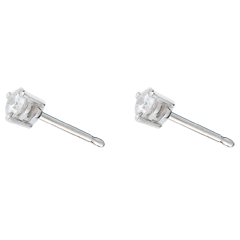 boucles d'oreilles puces diamant or blanc 18 carats Joya