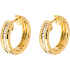 Hoops yellow gold inlaid diamonds - 0.24 carat - 22 diamonds