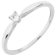 Bague Solitaire Roseau - 0.07 carat - or blanc 18 carats