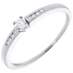 Solitaire Octave or blanc 18 carats - diamant 0.07 carat