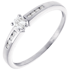 Solitaire Octave or blanc 18 carats - diamant 0.16 carat