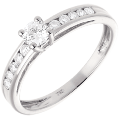 Solitaire Embellie or blanc 18 carats - 0.22 carat