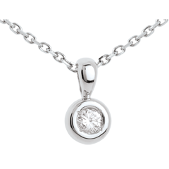 Pendentif Calice diamant belière - 0.18 carat - or blanc 18 carats